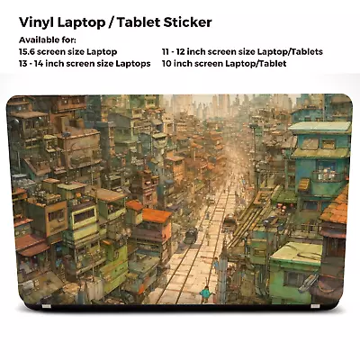 15.6 Inch Fantasy Overcrowded City Laptop Tablet Vinyl Decal Sticker Skin-MJ6 • £6.99