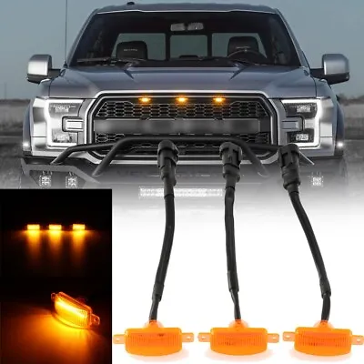 3X Raptor Style Amber LED Grille Lights Front Mesh Running Lamp For Ford F150 • $18.99