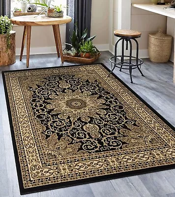 Luxe Weavers Oriental Floral Medallion Black Area Rug • $104