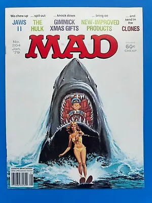 1979 MAD Magazine January No. 204 Jaws 2 Parody NM Beautiful Cover • $34.99