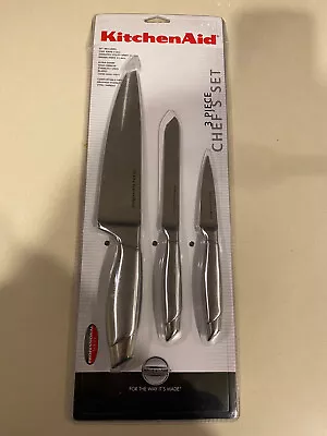 KitchenAid 3 Piece Chef Knife Set Stainless Steel Professional Series • $49.95