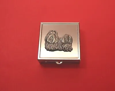 £14.99 • Buy Shih Tzu Pewter Motif Square Mint / Pill Box Vanity Mirror Mothers Day Xmas Gift