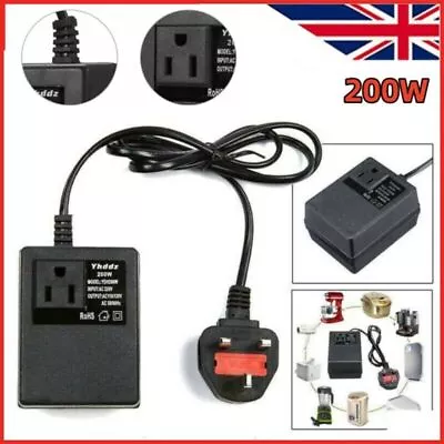 200W Step Down Power Voltage Converter Transformer 220V/240V To 110V/120V UKPLUG • £13.49