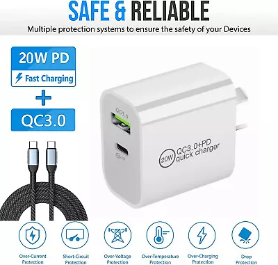 $2.84 • Buy 20W DUAL USB-C Type C Fast Wall Charger Adaptor QC3.0 For Android IPhone Lot