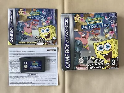 Spongebob Lights Camera Pants Nintendo Game Boy Advance Complete Very Good • £17.95