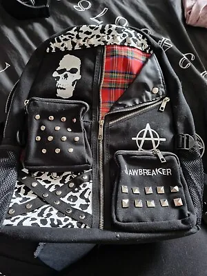 £25 • Buy Anarchy Skull Studded Tartan Leopard Punk Backpack Bag