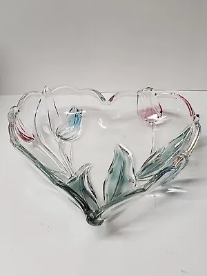 Mikasa 9  Crystal Heart Shaped Tivoli Tulip Dish  • $10