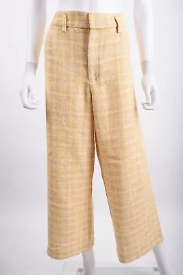 Zara Womens Yellow Tweed Wide Leg Culottes Cropped Pants Trousers M 7149/057 NWT • $34.99