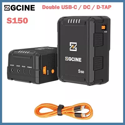 $125 • Buy ZGCINE S150 V-Mount Battery 133Wh 14.8V With Dual DC/USB-C PD/D-TAP Ports