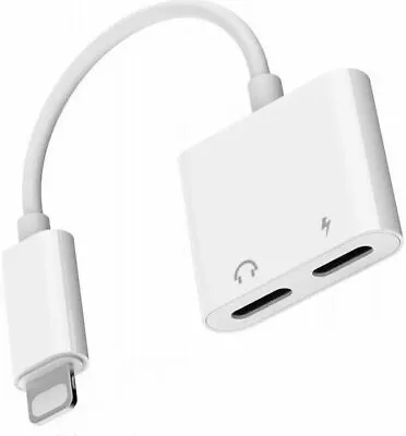 2in1 Adapter Splitter Dual Headphone Audio & Charger For IPhone 13 12 11 X 14Pro • £6.99