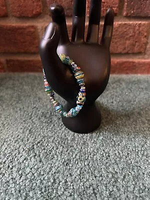 Millefiori Glass Bead Stretch Bracelet 7” Multicolored • $7.50