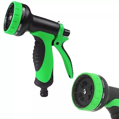 Garden Hose Pipe Spray Gun Water Sprayer 10 Function Nozzle Multi Adjustable • £6.49