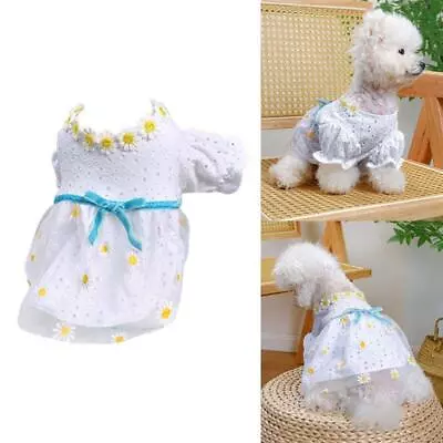 £7.90 • Buy Dog Costume Dress Cats Clothes Cute Daisies Clothing Outfit Small Animal Apparel