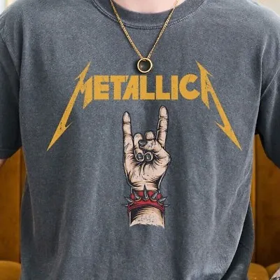 Metallica Horn Hand T-Shirt James Hetfield Rock Legend Comfort Colors 1717 Tee • $17.95