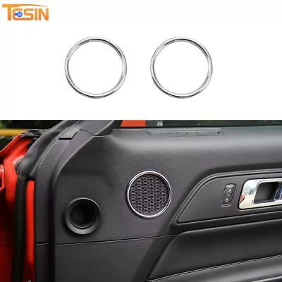 2pcs Interior Door Speaker Decor Cover Trim Ring For Ford Mustang 2015-23 Chrome • $14.99