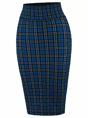 Basic Solid Ponte Knee Length Slit Techno Span High Waist  Pencil Skirt • $18.90