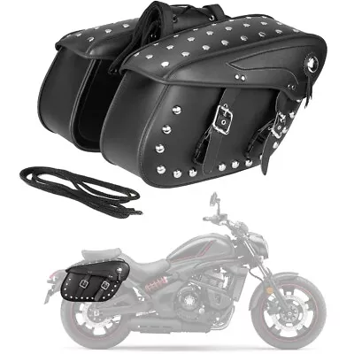 Black  Motorcycle Side Saddlebags Storage For Yamaha V Star  950 1300 1100 • $119.99