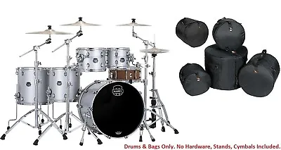 Mapex Saturn Evolution Workhorse Maple Iridium Silver Drums +BAGS 22/10/12/14/16 • $3069