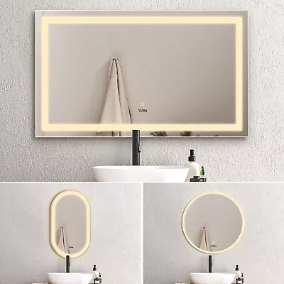 Welba LED Bathroom Mirror Anti-fog Makeup Wall Mirrors Waterproof IP65 • $113.81