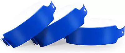 Navy Blue Plastic Wristbands 100 Pack - Colored Wristbands For Events Vinyl Wri • $23.61