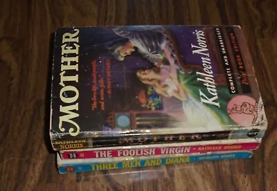 Lot Of 3 Kathleen Norris Paperback Books Mother Foolish Virgin 3 Men & Diana • $6.95
