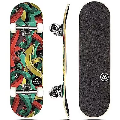 Skateboard Maple Wood ABEC 5 Bearings Double Kick Concave Deck (Graffiti) • $34.99