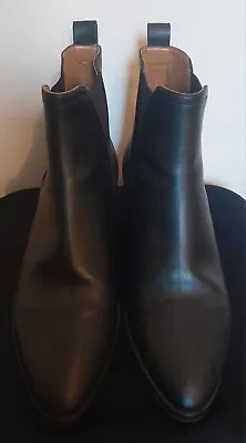 Black Quality Vegan Leather Chelsea Boots From Wills UK Size Au 8.5 Eu 39 As New • $55