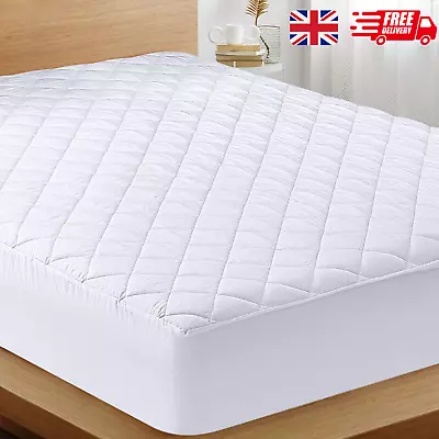 £5.99 • Buy Extra Deep Quilted Mattress Protector Fitted Sheet Cover Single Double King Size