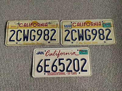 Vintage California License Plate Lot Of 3 Sesquicentennial Sunrise Golden State  • $59.99