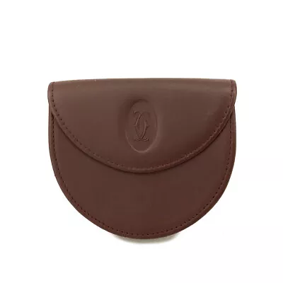 Must De Cartier Leather Coin Purse Wallet/9Y0626 • $1