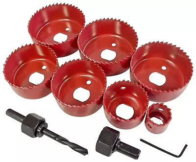 10pc Holesaw Kit Circular Hole Saw Arbor Cutter Drill Cutting Case Kit Set • £9.99