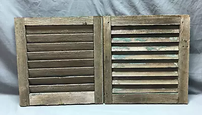 Pair VTG Distressed Small 17x18 Antique House Wood Window Shutters Old 621-24B • $75