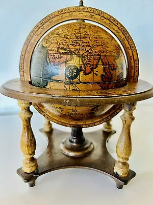 Vintage Old World Desk Top Globe. With Zodiac Signs. Made In Italy 1960s • $24.95