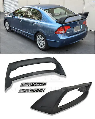 Mugen RR Style ABS Plastic Rear Spoiler W/ Black Emblems For 06-11 Civic Sedan • $109.98
