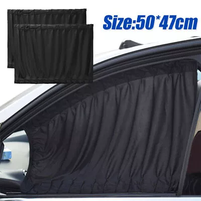 Car Parts UV Protection Sun Shade Curtains Side Window Visor Mesh Cover Shield • $21.88