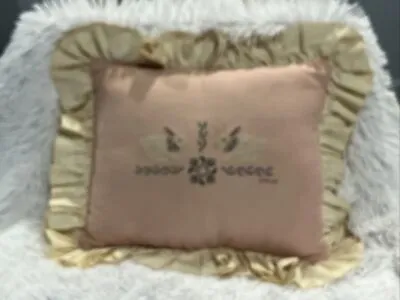 Vintage Handmade Cross Stitch Bunny Rabbit Throw Pillow Decorative 1989~EASTER • $16.75