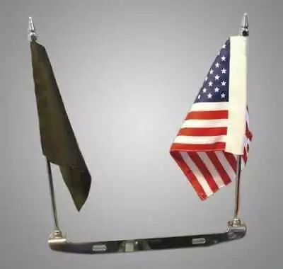 Rivco Motorcycle Harley Cruiser License Plate Mounted Double Flag Holder - FH100 • $66.95