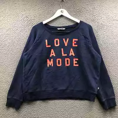 Pink Victoria's Secret Sweatshirt Women's L Long Sleeve Love A La Mode Blue • $12.99