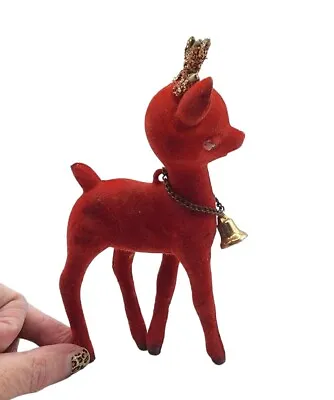 Vintage Inarco Christmas Red Flocked Deer Figurine MCM Japan Mid Century 1960’s • $9.99