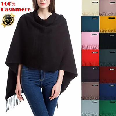 $11.99 • Buy Womens 100% Cashmere Warm Oversized Solid Thick Blanket Wool Scarf Shawl Wrap