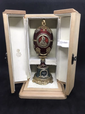 £12995 • Buy Stunning Russian Solid Silver Enamel Nepthrite Jade Diamond Egg Statue