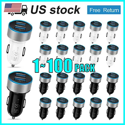 Fast USB Dual Ports Car Charger For Samsung S24 S23 S22 S9 Iphone 15 Pro Max Lot • $306.99