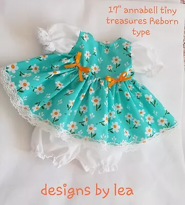 DOLL CLOTHES TINY TREASURES BABY ANNABELL REBORN  TYPE 17  43cm DRESS PANTS  • £7.95