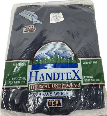 Vintage Handtex Thermal Mens Long Underwear Bottom Blue M USA Made New Old Stock • $22.99