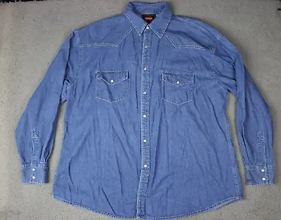 Vintage Wrangler Hero Western Shirt Pearl Button Cowboy Men's Size Extra Large • $9.30