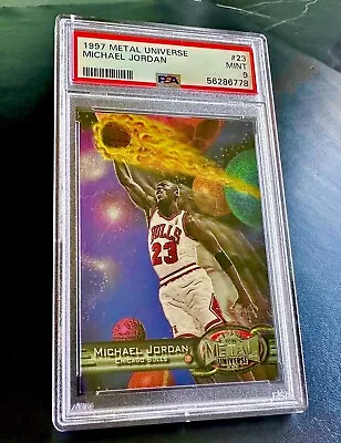 Michael Jordan 1997-98 Metal Universe #23 - PSA 9 (Mint) Precious Metal Gem Base • $310