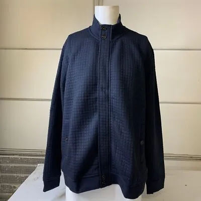 TED BAKER Encore LS All Over Textured Funnel Neck Jacket Men 3XL Navy • $61.20