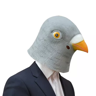 Pigeon Head Mask Creepy Animal Halloween Costume Theater Prop Latex Party Toy • $29.19