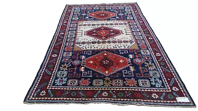 Antique PERSAIN CARPET RUG HAND MADE Oriental Vintage KAZAK 7ft 7 X 4ft 11 C1890 • £250