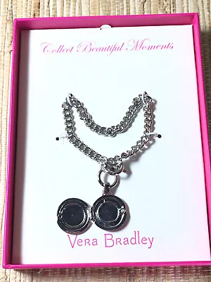 Vera Bradley Bracelet Silver Tone Locket Charm 7  Costume Fashion Jewelry • $12.75